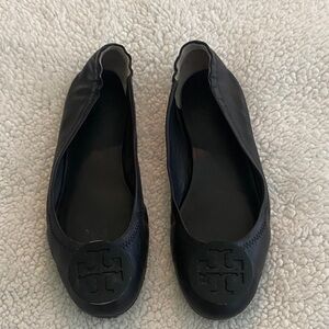 Tory Burch Black Leather Flats
